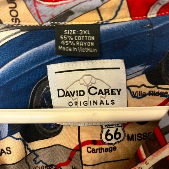 DAVID CAREY ROUTE 66 MENS SHIRT - Picture 3 of 3
